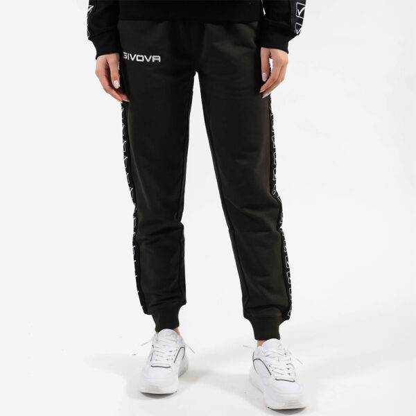 2 Pantaloni lungi Givova Terry Band, Verde Militar - imagine 1