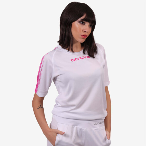 2 Tricou sport Givova Club, Alb / Fuxia - imagine 1