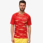 Tricou sport Givova Pixel, Rosu / Galben