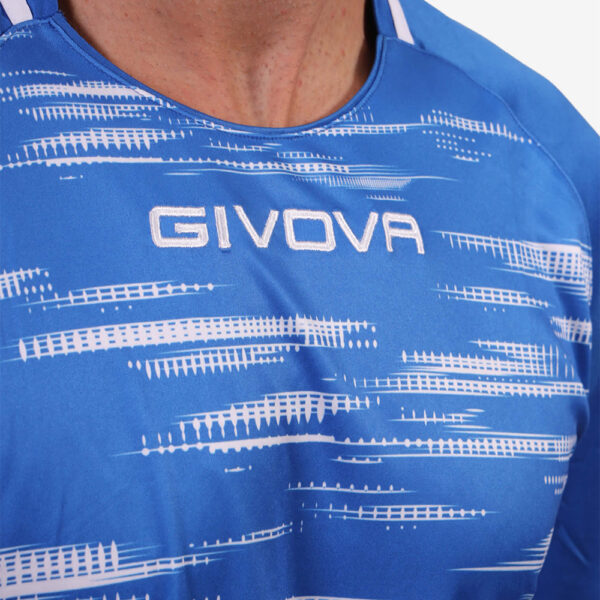 Tricou sport Givova Pixel, Albastru Royal / Alb - imagine 3