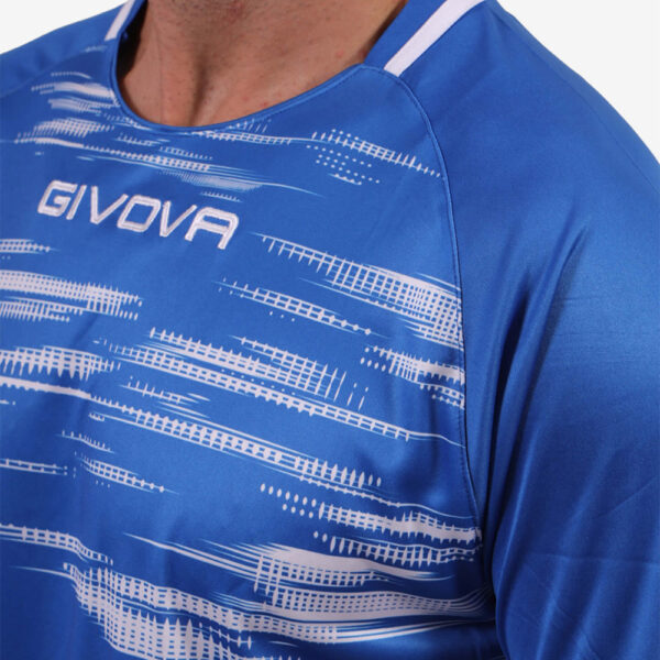 Tricou sport Givova Pixel, Albastru Royal / Alb - imagine 4