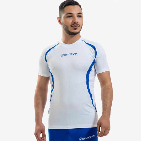 Tricou Givova Running, Alb / Albastru Royal - imagine 1