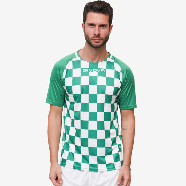 Tricou sport Givova Dama, Verde / Alb - imagine 1