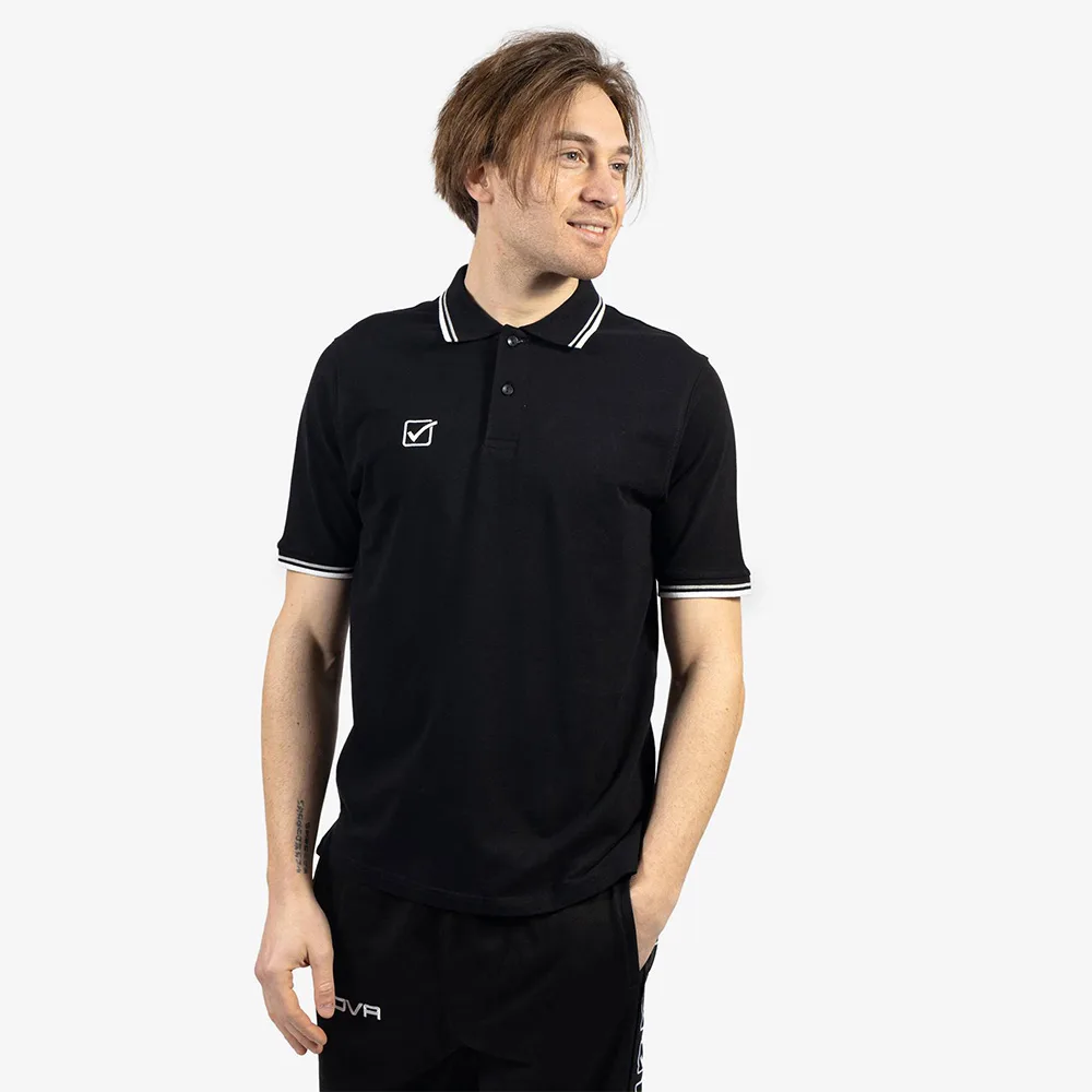 Tricou polo Givova Action, Negru / Alb - imagine 1