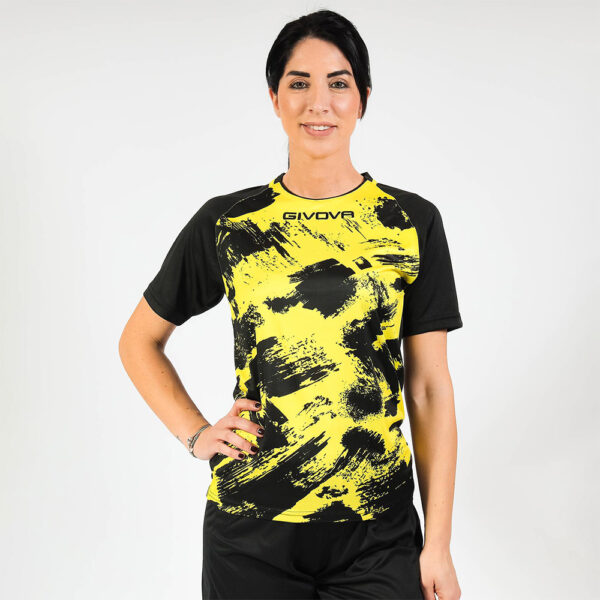 387A2098 Tricou sport Givova Art, Galben / Negru - imagine 1