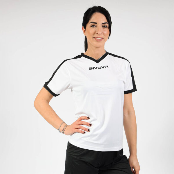 387A2106 Tricou sport Givova Revolution, Alb / Negru - imagine 1