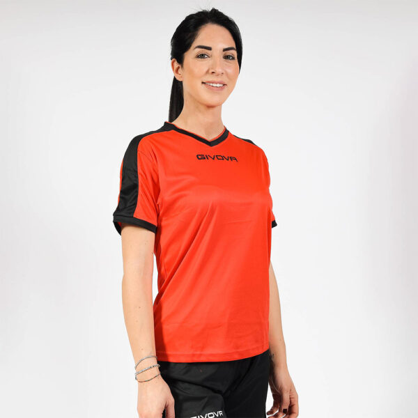 387A2111 Tricou sport Givova Revolution, Portocaliu / Negru - imagine 1