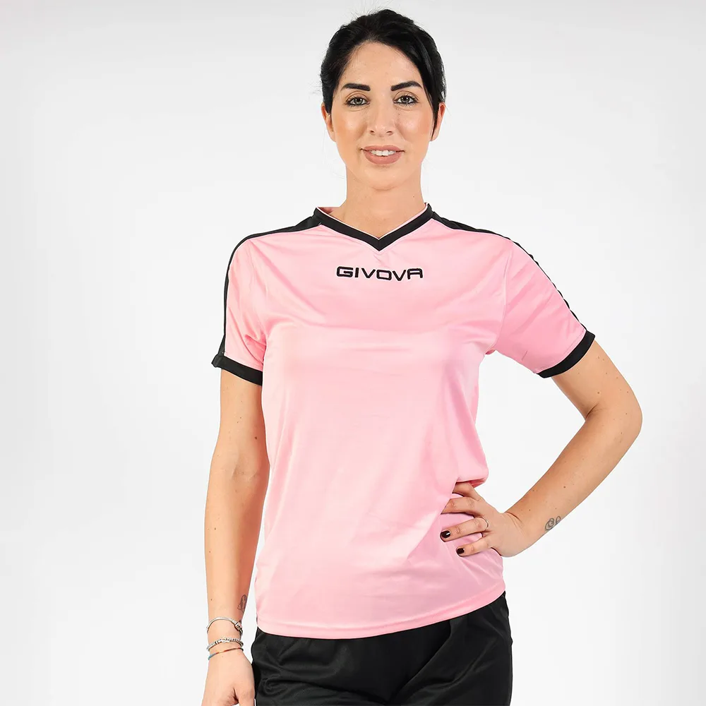 Tricou sport Givova Revolution, Roz / Negru - imagine 1