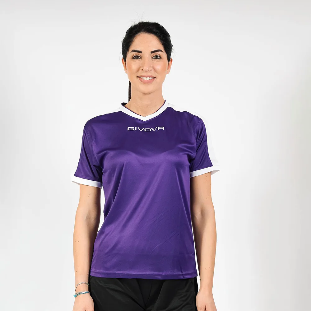 Tricou sport Givova Revolution, Mov / Alb - imagine 1