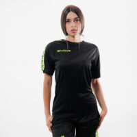 Tricou Givova Poly Band, Galben Fluo / Negru
