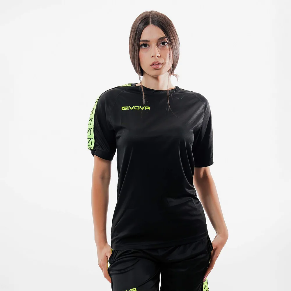 Tricou Givova Poly Band, Galben Fluo / Negru - imagine 1