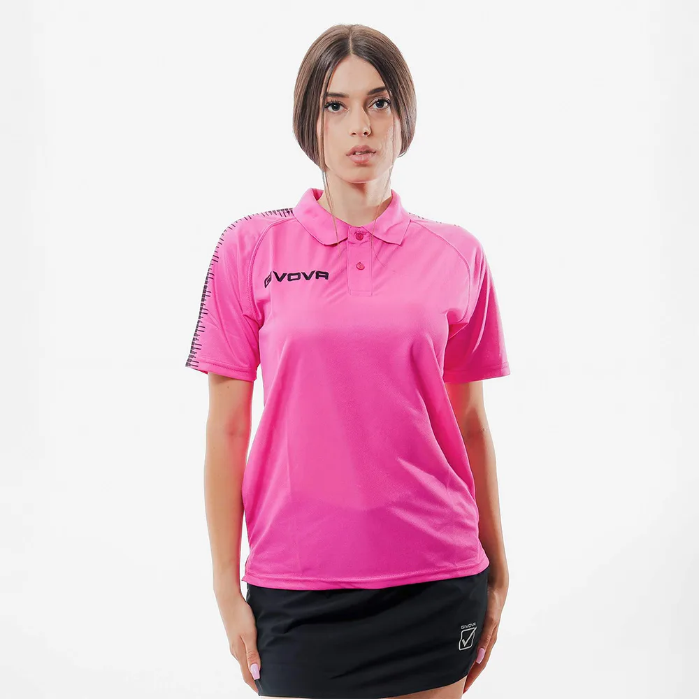 Tricou polo Givova Club, Fuxia / Negru - imagine 1