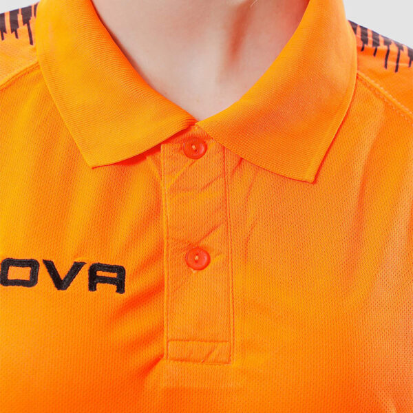 Tricou polo Givova Club, Portocaliu Fluo / Negru - imagine 3