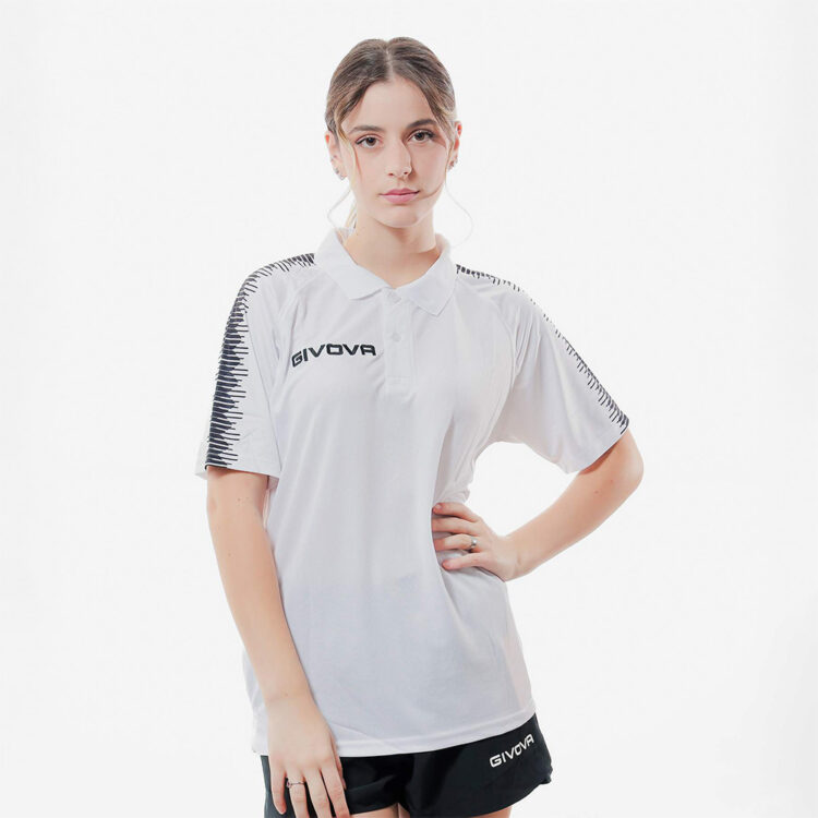 Tricou polo Givova Club, Alb / Negru