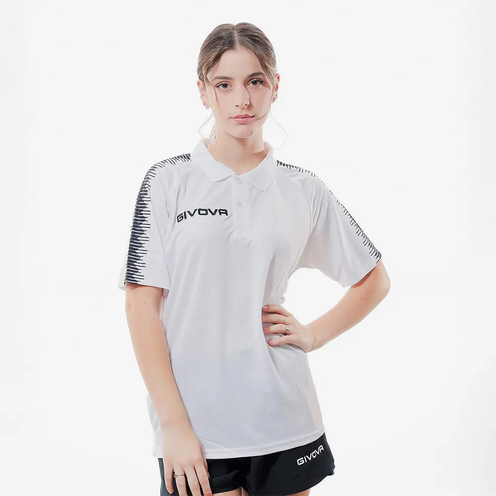 Tricou polo Givova Club, Alb / Negru - imagine 1