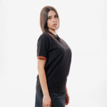 Tricou polo Givova Action, Negru / Portocaliu Fluo - imagine 2