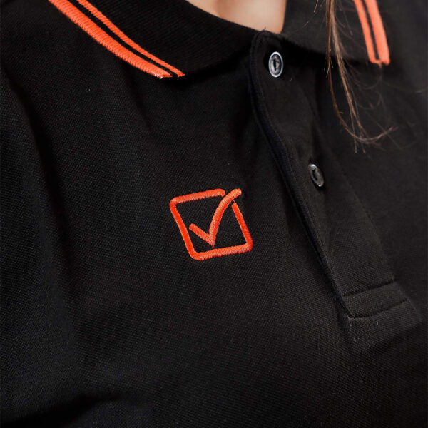 Tricou polo Givova Action, Negru / Portocaliu Fluo - imagine 4