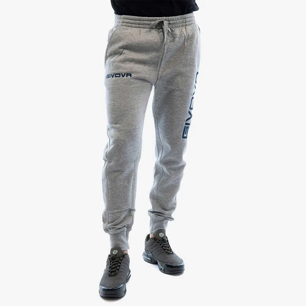 Pantaloni lungi Givova King Felpa, Gri deschis / Bleumarin - imagine 1