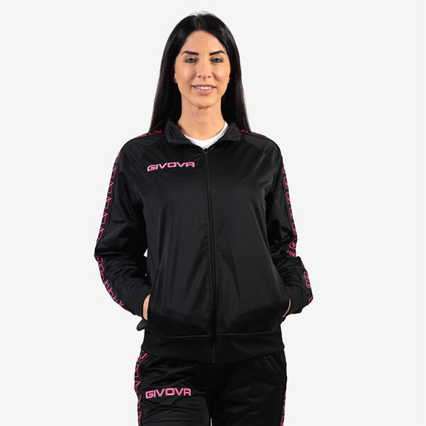 Bluza trening Givova Tricot Band, Negru / Fuxia - imagine 1