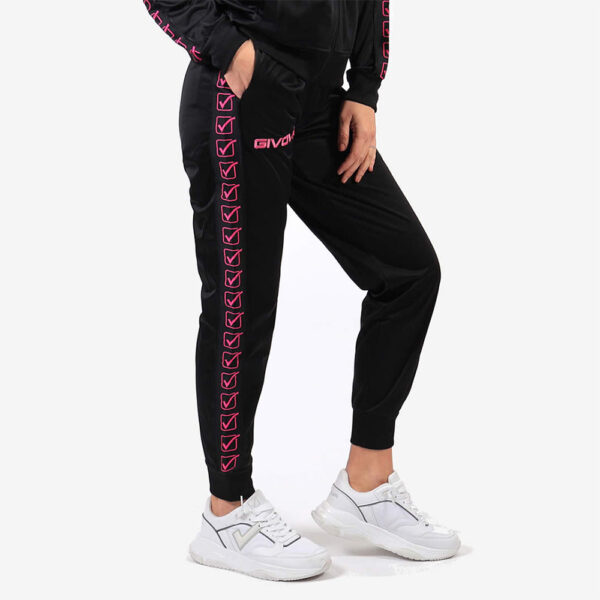 387A5290-Copia Pantaloni lungi Givova Tricot Band, Negru / Fuxia - imagine 1