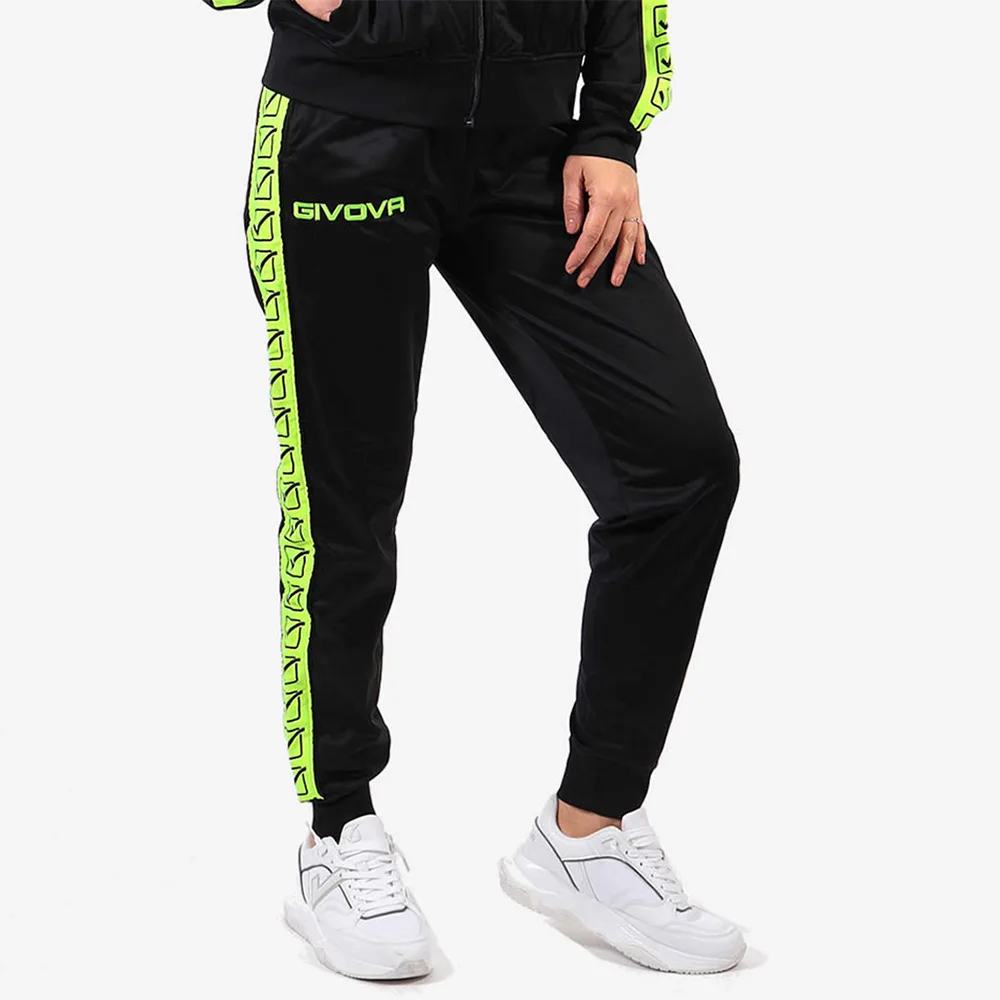 Pantaloni lungi Givova Tricot Band, Galben Fluo / Negru - imagine 1