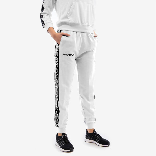 Pantaloni lungi Givova Terry Band, Alb - imagine 1