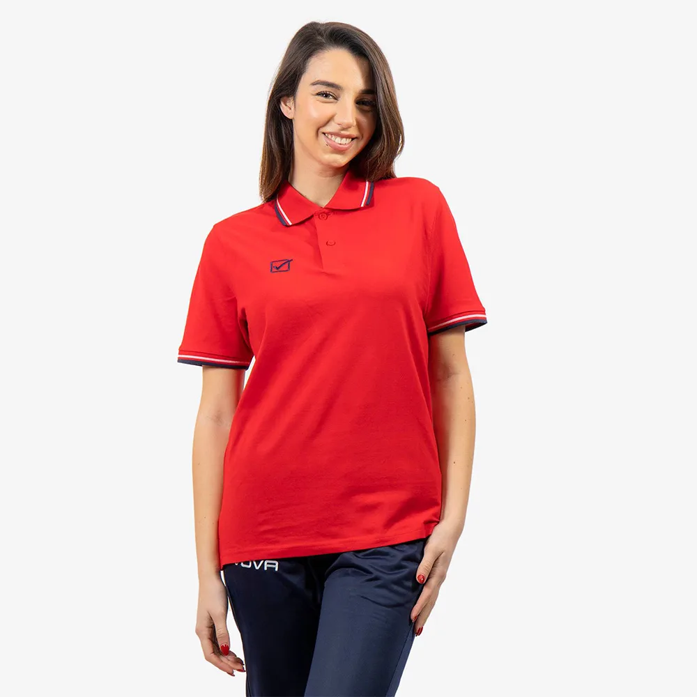 Tricou polo Givova Action, Rosu / Bleumarin - imagine 1