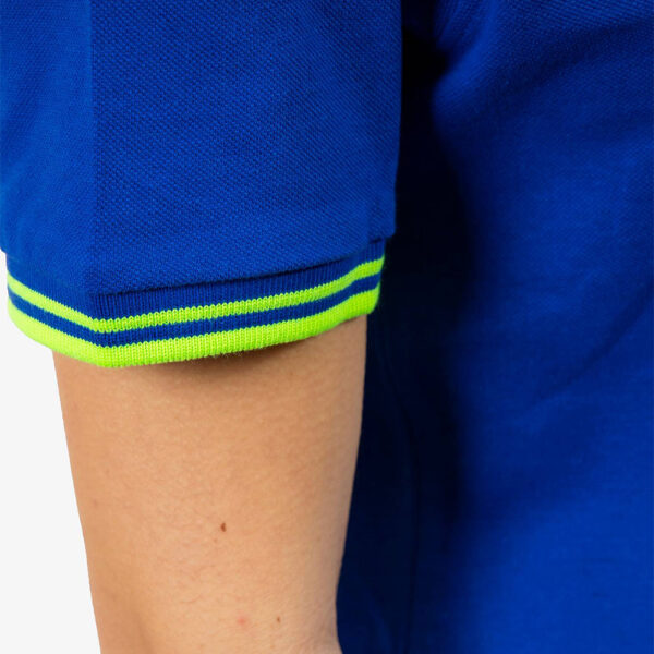 Tricou polo Givova Action, Albastru Royal / Galben Fluo - imagine 2