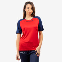 Tricou sport Givova Capo, Rosu / Bleumarin