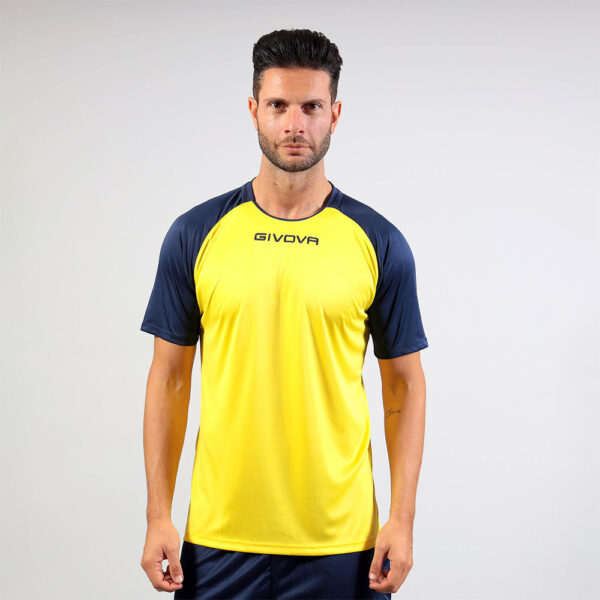 387A7881 Tricou sport Givova Capo, Galben / Bleumarin - imagine 1