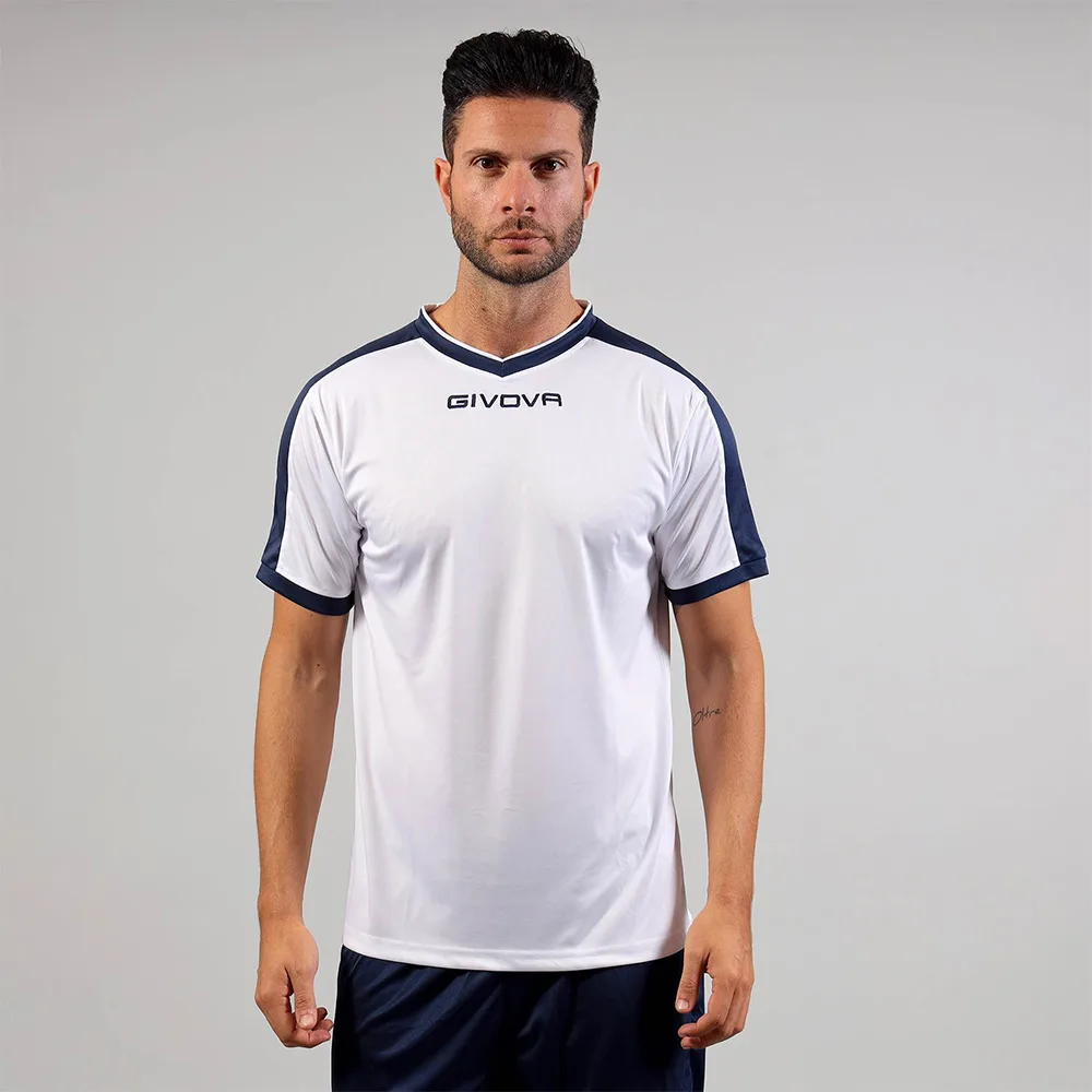Tricou sport Givova Revolution, Alb / Bleumarin - imagine 1
