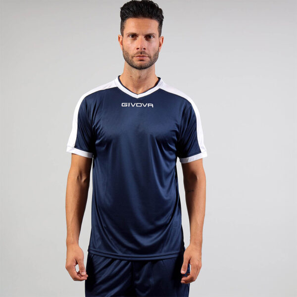 387A7930 Tricou sport Givova Revolution, Bleumarin / Alb - imagine 1