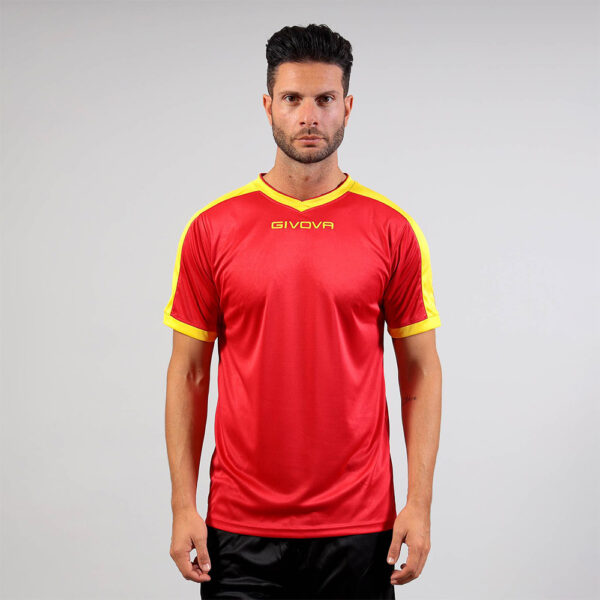 387A7952 Tricou sport Givova Revolution, Rosu / Galben - imagine 1