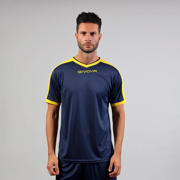 387A8034 Tricou sport Givova Revolution, Bleumarin / Galben - imagine 1