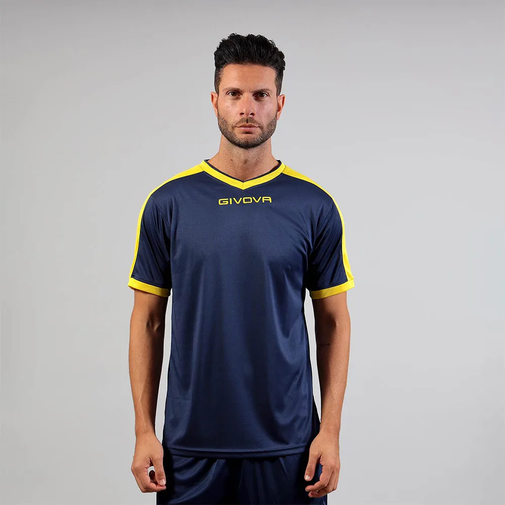 Tricou sport Givova Revolution, Bleumarin / Galben - imagine 1