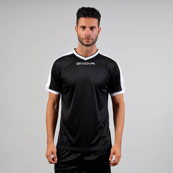 387A8060 Tricou sport Givova Revolution, Negru / Alb - imagine 1