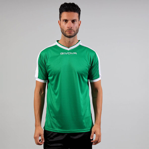 387A8091 Tricou sport Givova Revolution, Verde / Alb - imagine 1