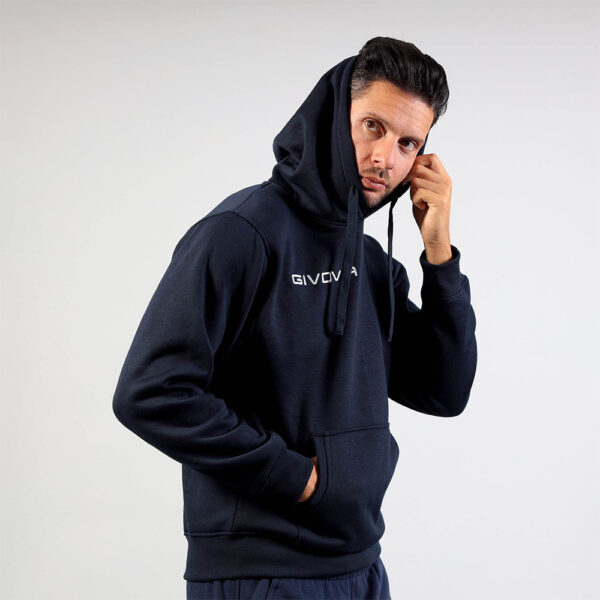 Hanorac Givova Felpa Cappuccio New, Bleumarin - imagine 2