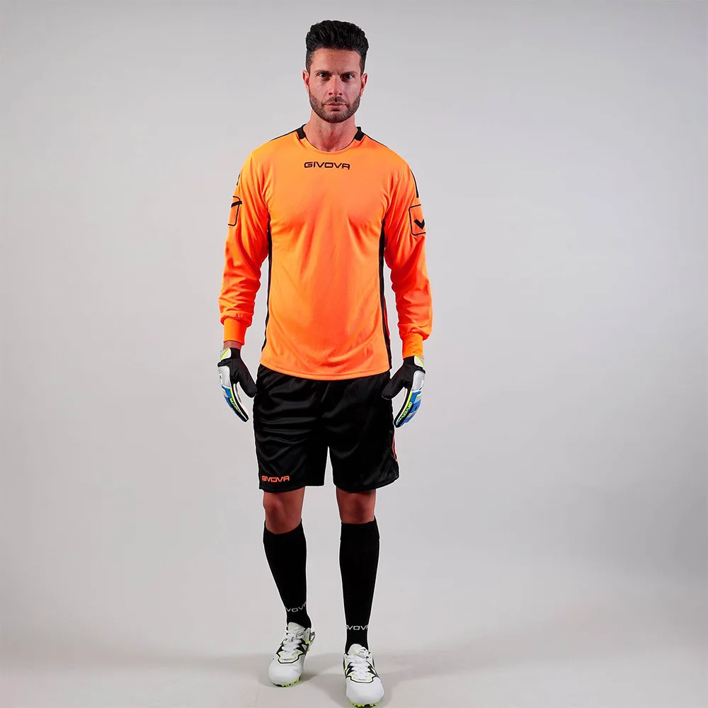 Set echipament portar fotbal Givova Hyguana, Portocaliu Fluo / Negru - imagine 1