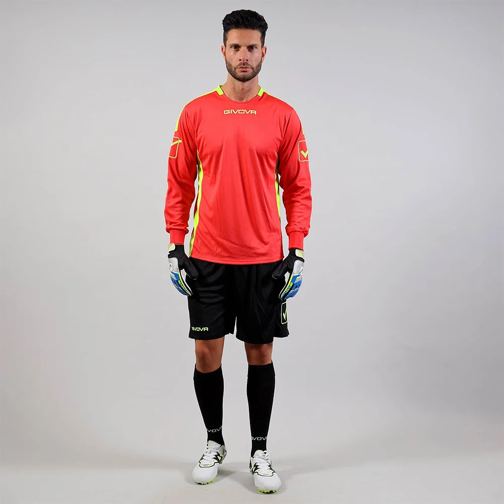 Set echipament portar fotbal Givova Hyguana, Rosu / Negru - imagine 1