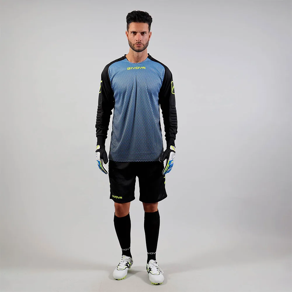 Set echipament portar fotbal Givova Manchester, Albastru Sky / Negru - imagine 1