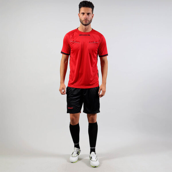 387A8983 Set echipament arbitru Givova Flag, Rosu / Negru - imagine 1