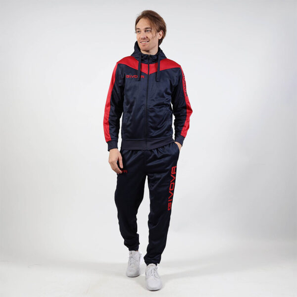 Trening Givova Roma cu gluga, Rosu / Bleumarin - imagine 1