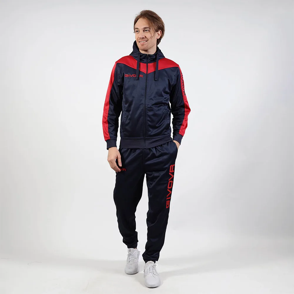 Trening Givova Roma cu gluga, Rosu / Bleumarin - imagine 1