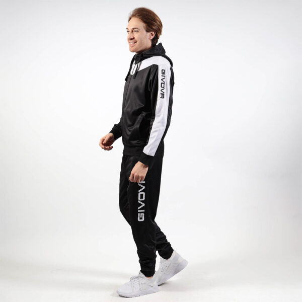 Trening Givova Roma cu gluga, Negru / Alb - imagine 2