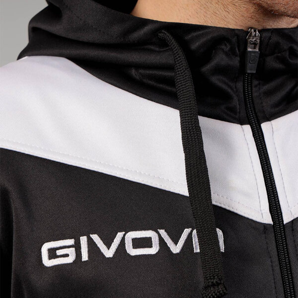 Trening Givova Roma cu gluga, Negru / Alb - imagine 4