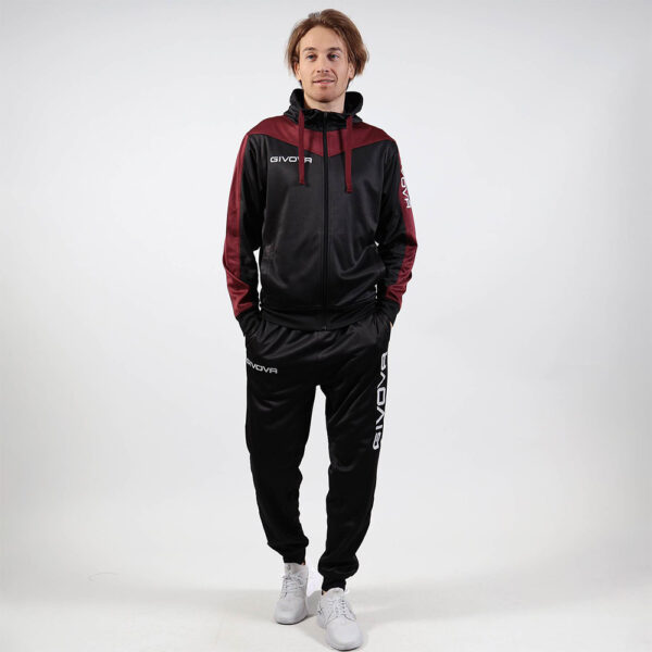 387A9130 Trening Givova Roma cu gluga, Negru / Visiniu - imagine 1