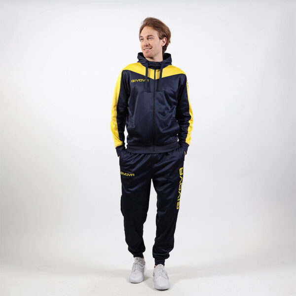 Trening Givova Roma cu gluga, Bleumarin / Galben - imagine 1