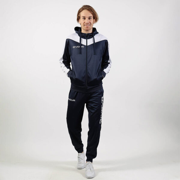 Trening Givova Roma cu gluga, Bleumarin / Alb - imagine 1