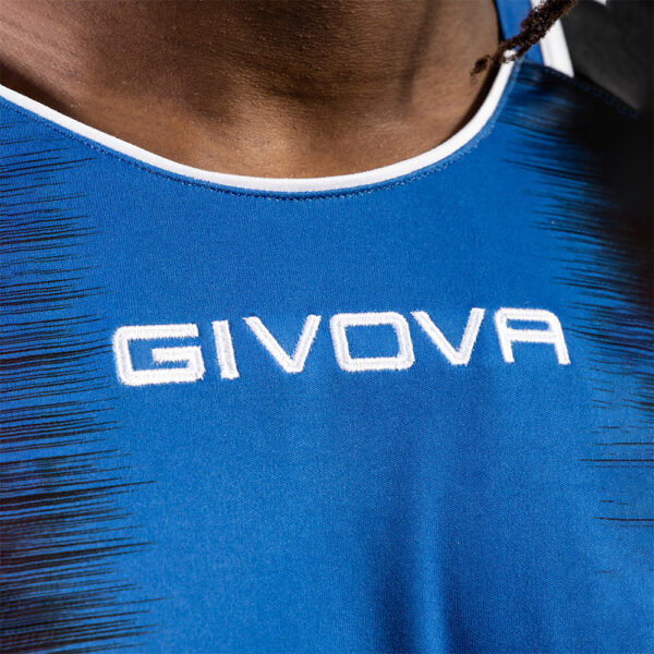 Tricou sport Givova Stripe, Negru / Albastru Royal - imagine 3